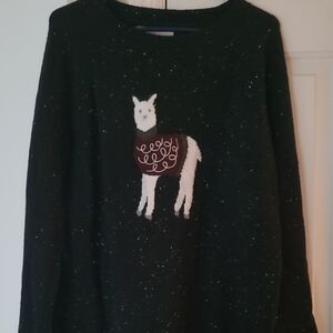 Blue Loft Sweater with Llama Design